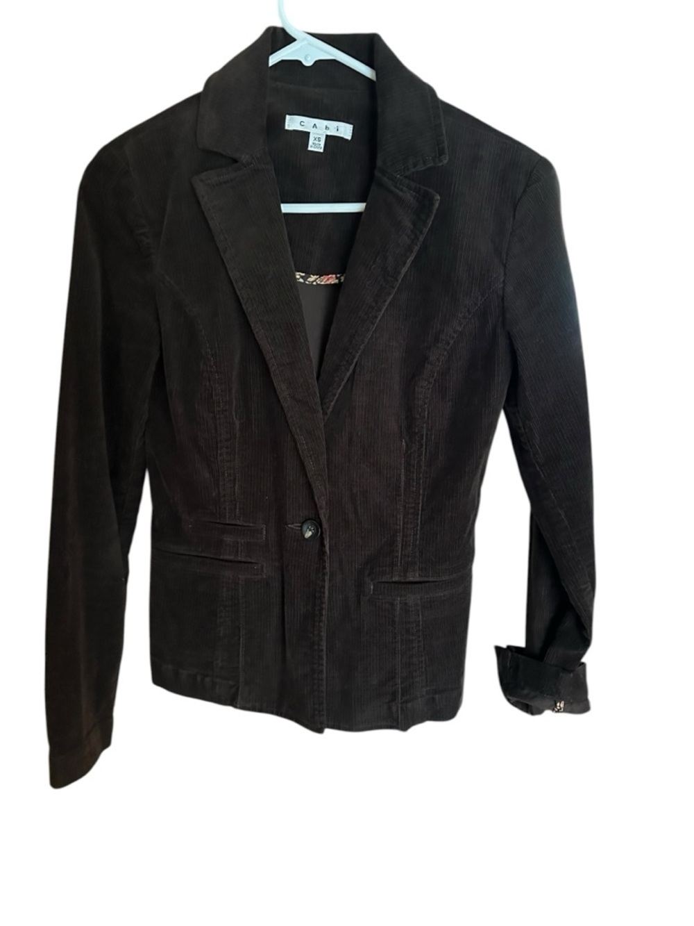 NWOT! CAbi Dark Brown Corduroy Blazer